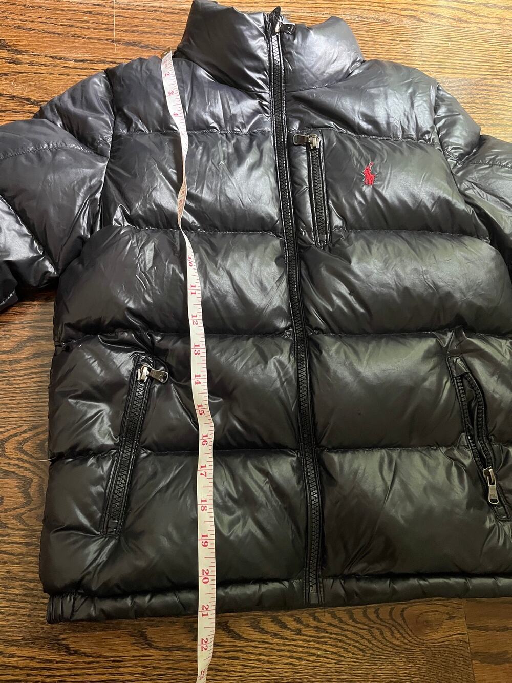Polo Ralph Lauren Kids Black Gorham Glossed Down Puffer Jacket Coat Size M 10-12
